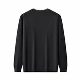 Axis Contrast Stitch Knit LS BLACK