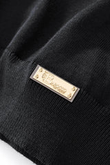 Axis Contrast Stitch Knit LS BLACK