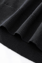 Axis Contrast Stitch Knit LS BLACK