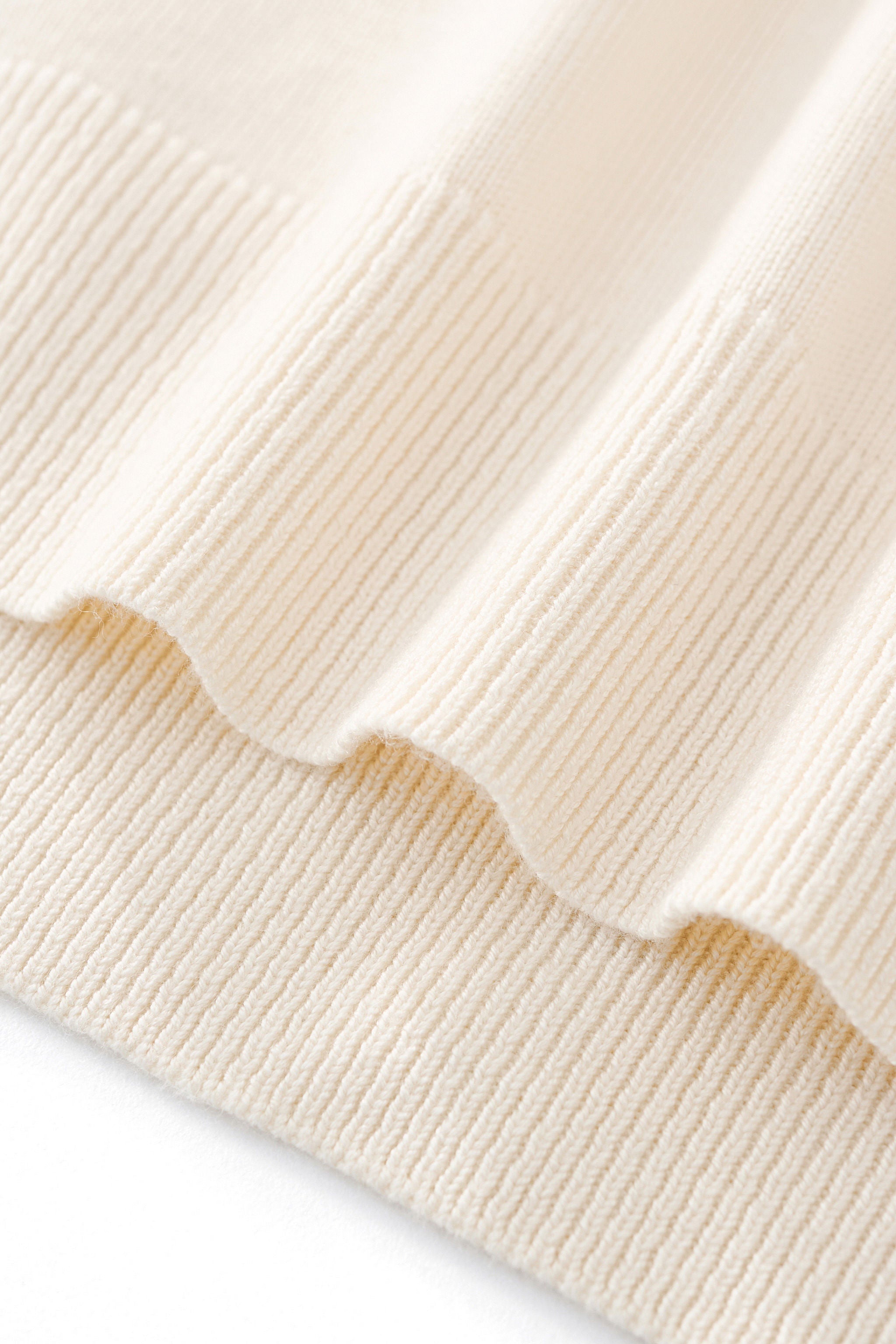 Axis Contrast Stitch Knit LS IVORY