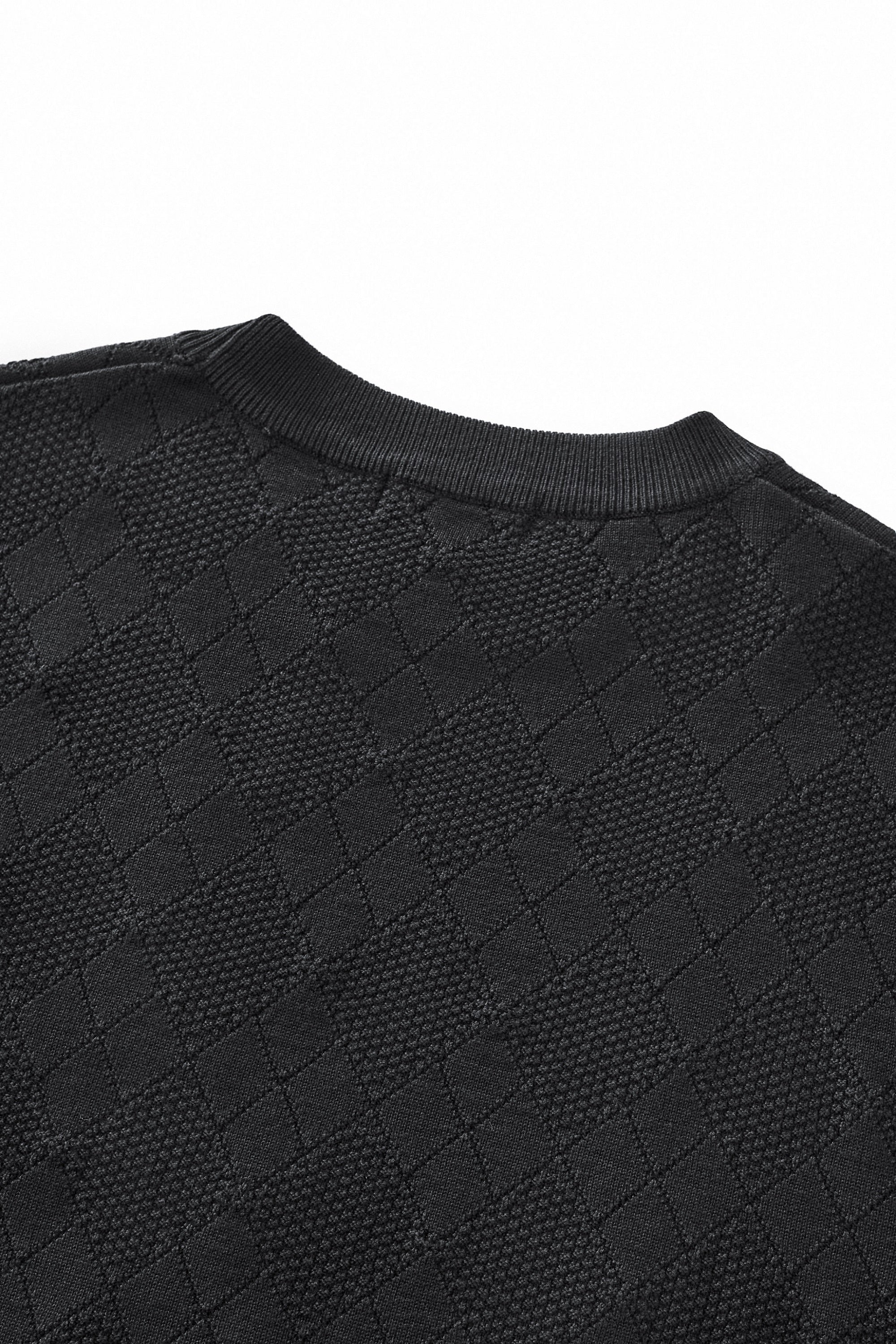 Textura Diamond Knit LS BLACK