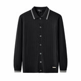 Marquee Cable Knit Cardigan LS BLACK