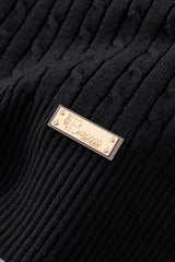Marquee Cable Knit Cardigan LS BLACK