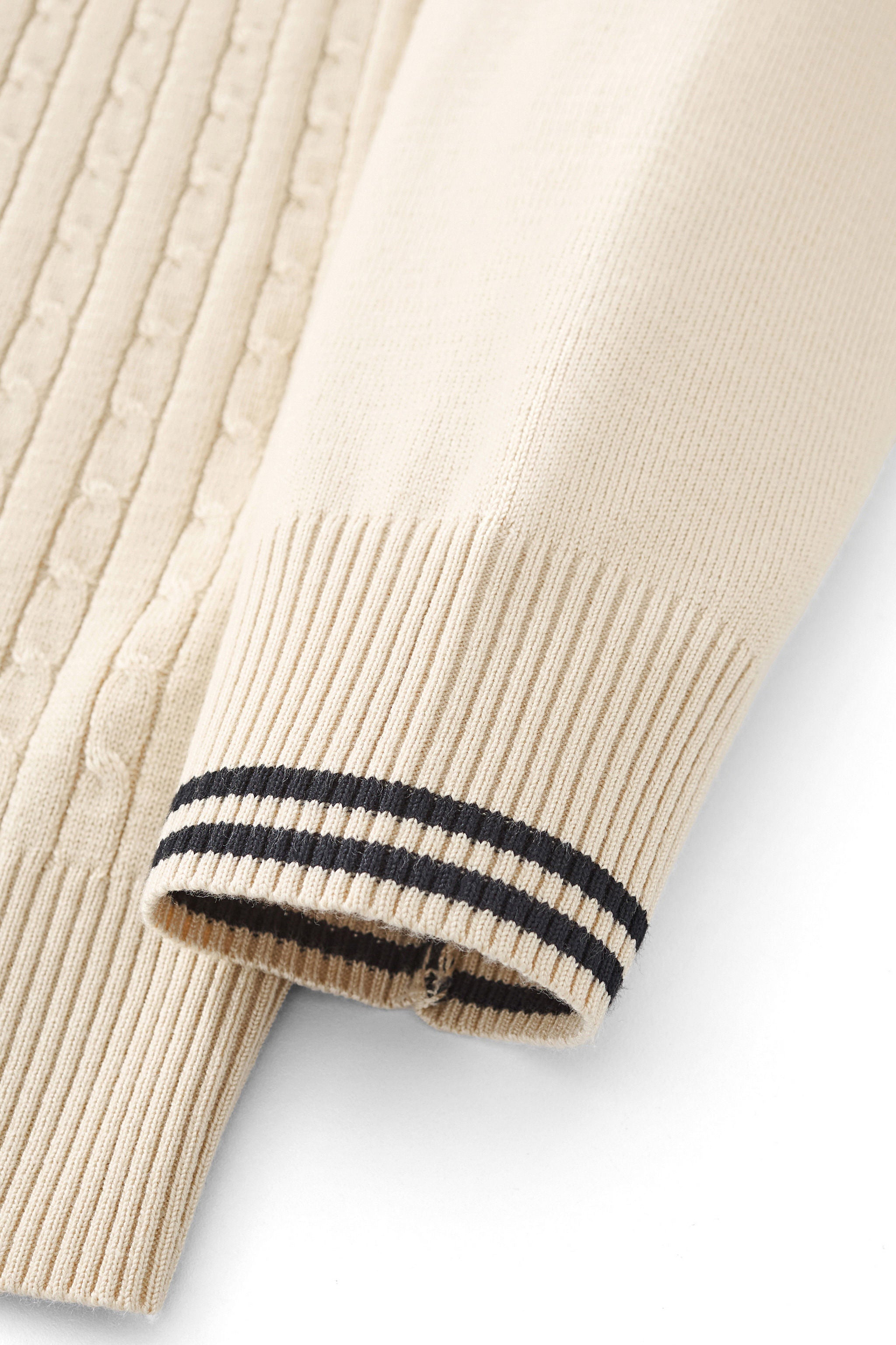 Marquee Cable Knit Cardigan LS IVORY