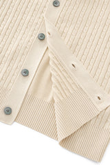 Marquee Cable Knit Cardigan LS IVORY