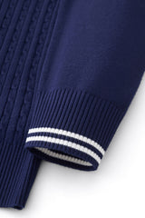 Marquee Cable Knit Cardigan LS NAVY