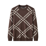 Paramount Lattice Knit LS BROWN
