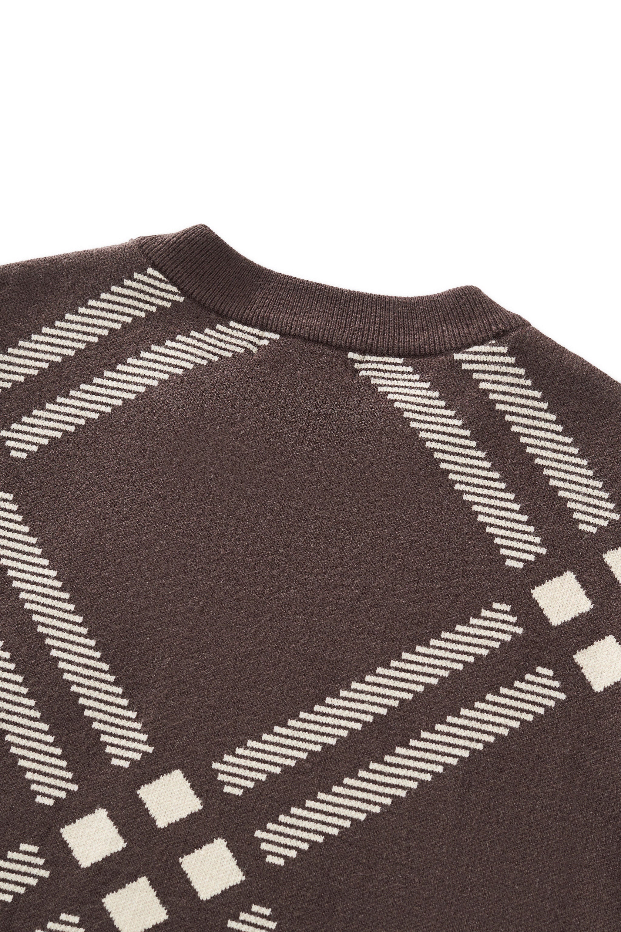Paramount Lattice Knit LS BROWN