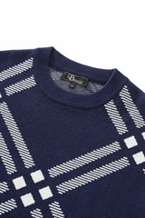 Paramount Lattice Knit LS NAVY