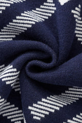 Paramount Lattice Knit LS NAVY