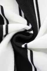 Vanguard Stripe Knit Polo LS BLACK