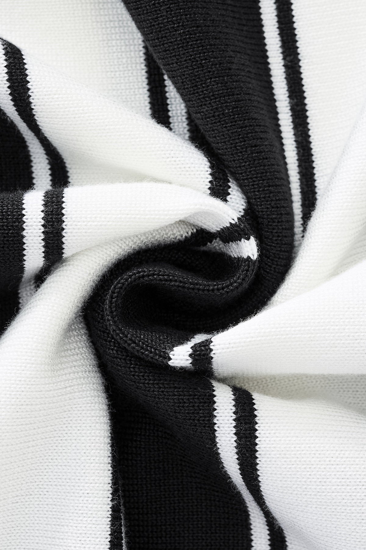 Vanguard Stripe Knit Polo LS BLACK