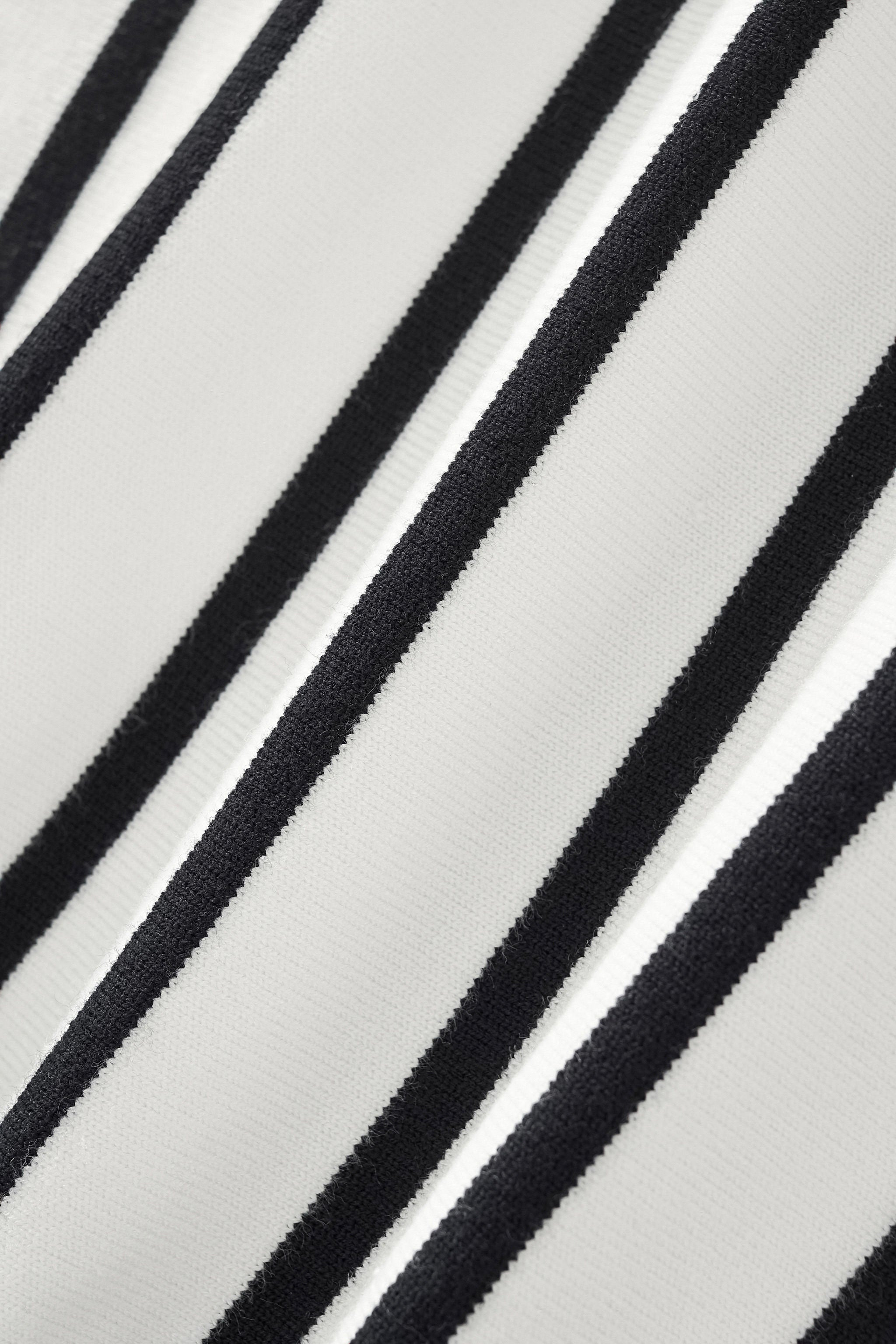 Imperial Stripe Knit Polo LS WHITE