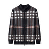 Paramount Plaid Knit Zip LS BLACK