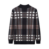 Paramount Plaid Knit Zip LS BLACK