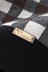 Paramount Plaid Knit Zip LS BLACK