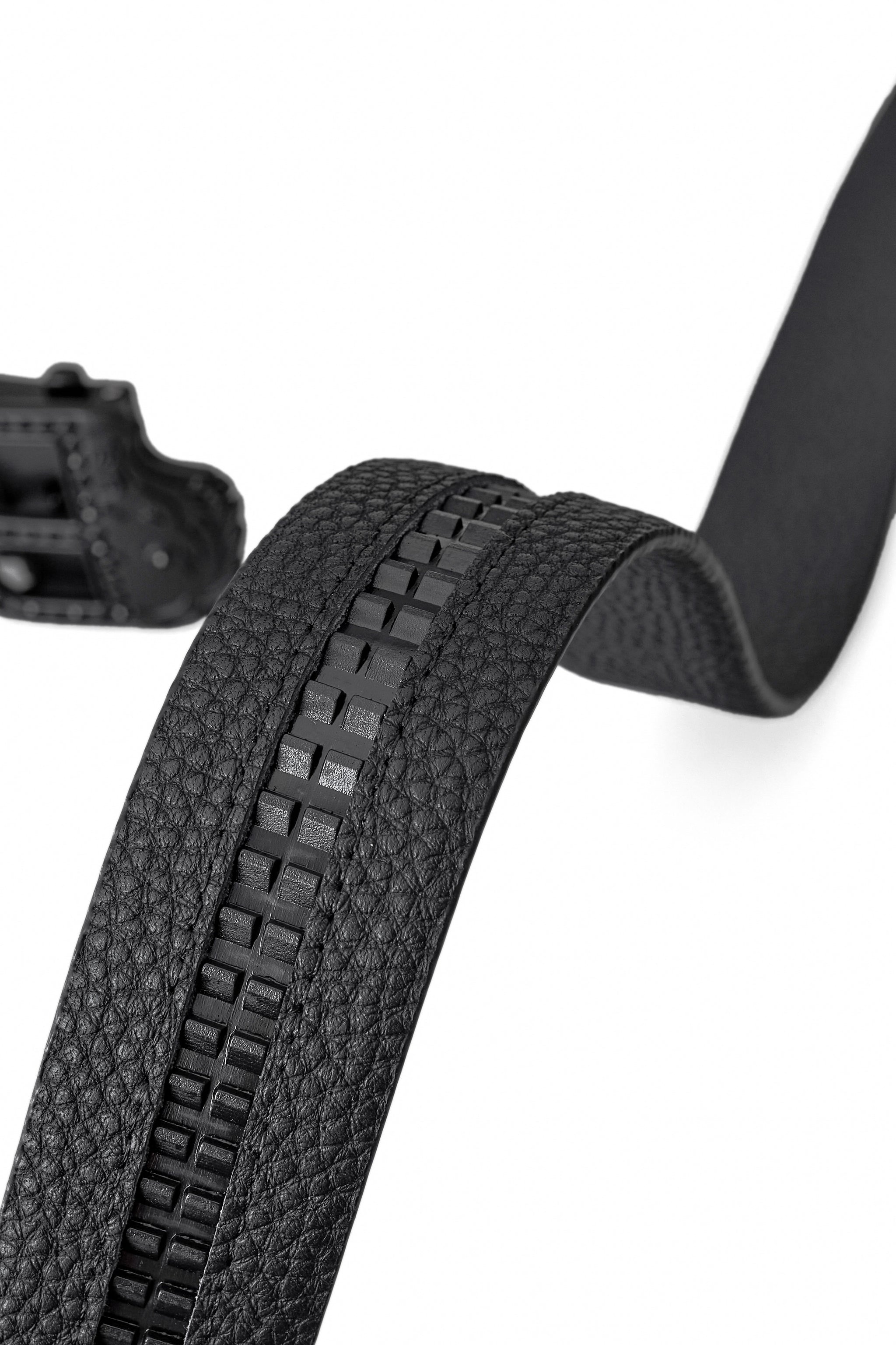 Pebbled Leather Auto BKL Belt – Black Edition BLACK/BLACK