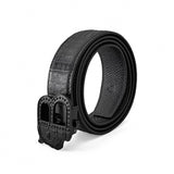 Croc-Embossed Auto BKL Belt BLACK/BLACK