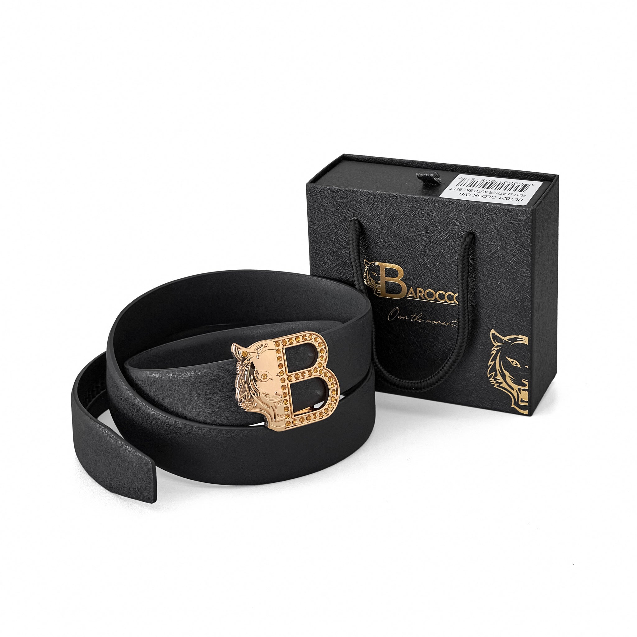 Smooth Leather Auto Buckle Belt – Gold Edition GOLD/BLACK
