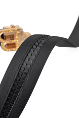 Smooth Leather Auto Buckle Belt – Gold Edition GOLD/BLACK