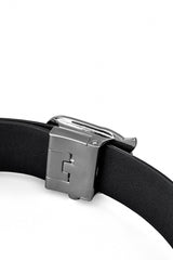 Flat Leather Auto BKL Belt – Silver Ed. SILVER/BLACK