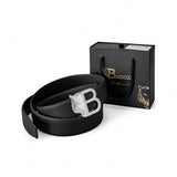 Flat Leather Auto BKL Belt – Silver Ed. SILVER/BLACK