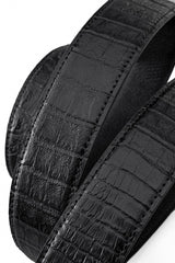 Croc-Embossed Leather Auto BKL Belt – Silver Ed. SILVER/BLACK