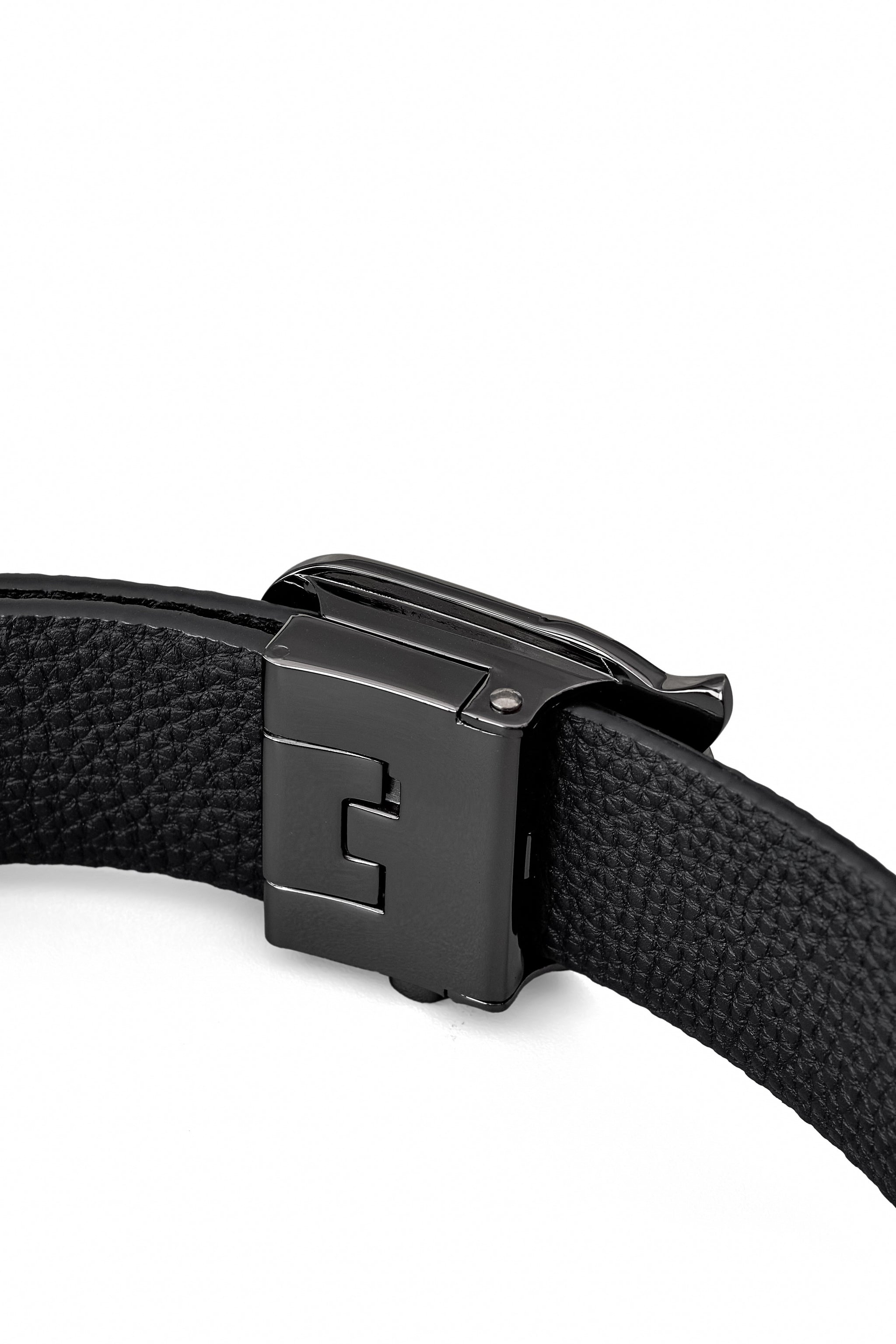 Pebbled Leather Auto BKL Belt – Black Ed. GUN/BLACK