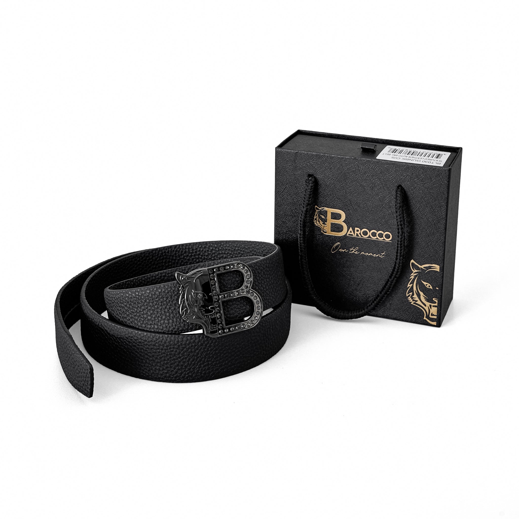 Pebbled Leather Auto BKL Belt – Black Ed. GUN/BLACK