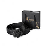 Croc-Embossed Leather Auto BKL Belt – Blackout Ed. GUN/BLACK