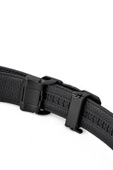 Croc-Embossed Lion Auto BKL Belt – Blackout Ed. BLACK/BLACK