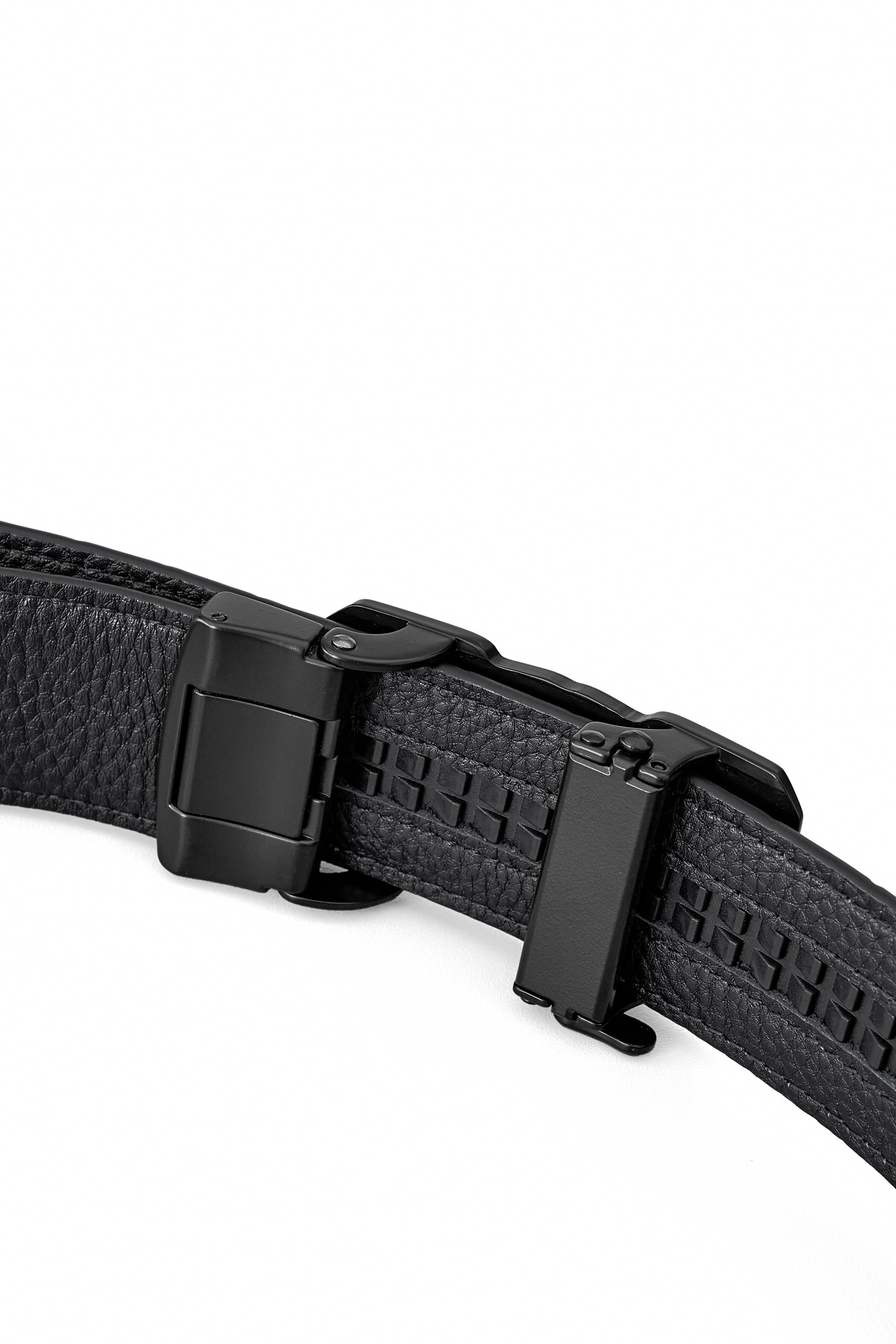 Croc-Embossed Lion Auto BKL Belt – Blackout Ed. BLACK/BLACK