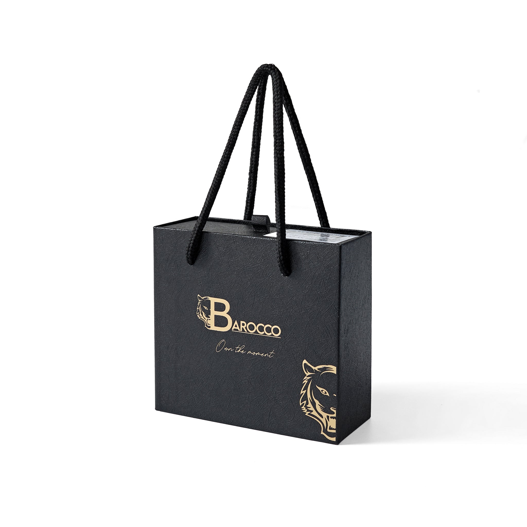 Ostrich-Emb. Leather Lion Auto BKL Belt – Gold Ed. GOLD/BLACK