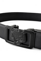 Flat Leather Lion Auto BKL Belt – Gunmetal GUN/BLACK