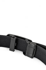Pebbled Leather Lion Auto BKL Belt – Gunmetal GUN/BLACK