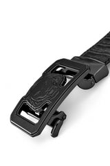 Croc-Emb. Leather Lion Auto BKL Belt – Gunmetal GUN/BLACK