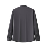 Barocco Velvet Core Men's Long Sleeve Button-Up Shirt - Dark Grey