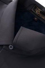 Barocco Velvet Core Men's Long Sleeve Button-Up Shirt - Dark Grey