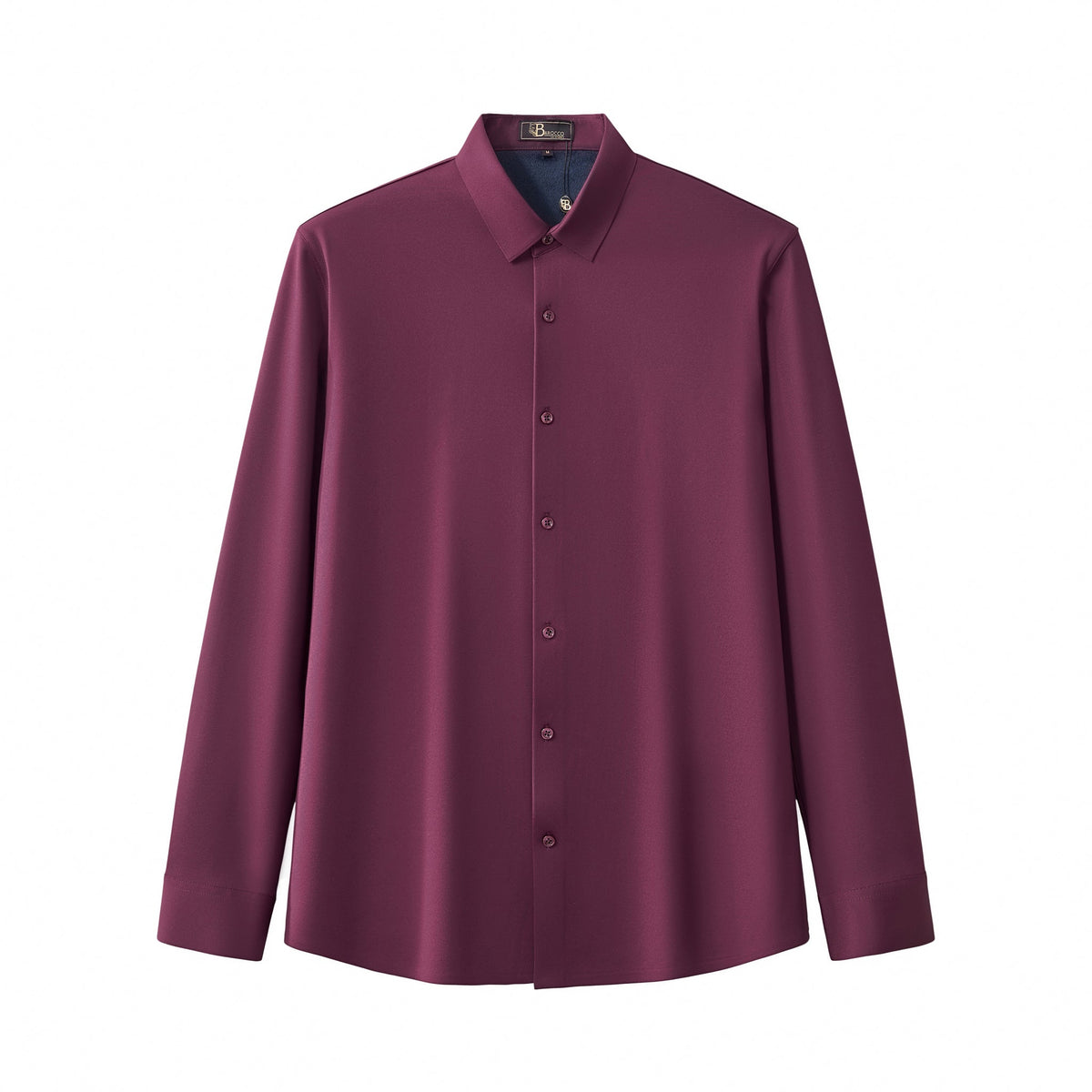 Barocco Velvet Core Men's Long Sleeve Button-Up Shirt - Mulberry