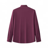 Barocco Velvet Core Men's Long Sleeve Button-Up Shirt - Mulberry