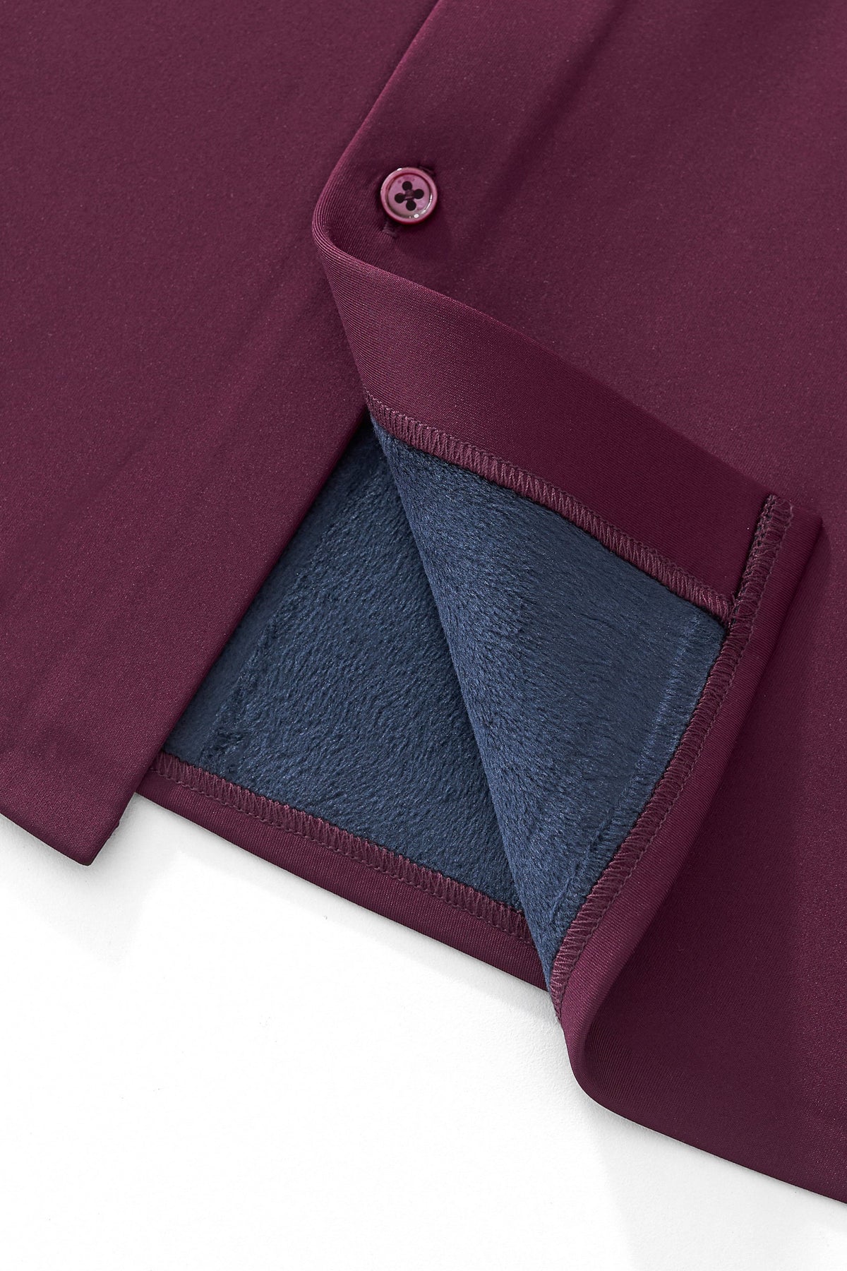 Barocco Velvet Core Men's Long Sleeve Button-Up Shirt - Mulberry