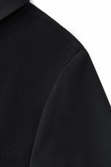 Lustre Knit LS Polo BLACK/BLACK