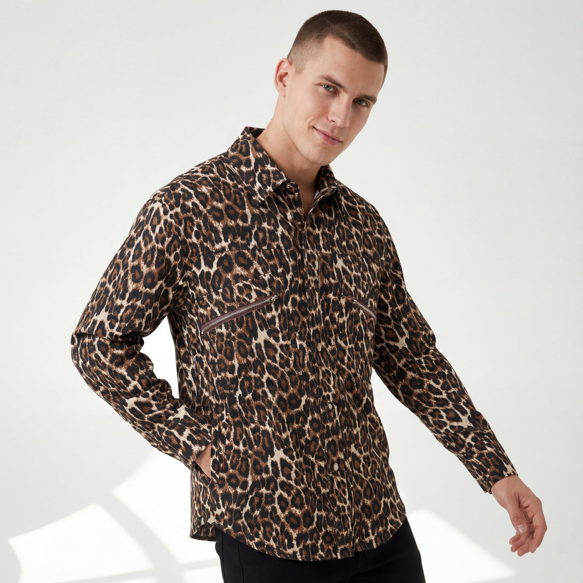 Barocco Leopard Statement Men's Jacket - Leopard