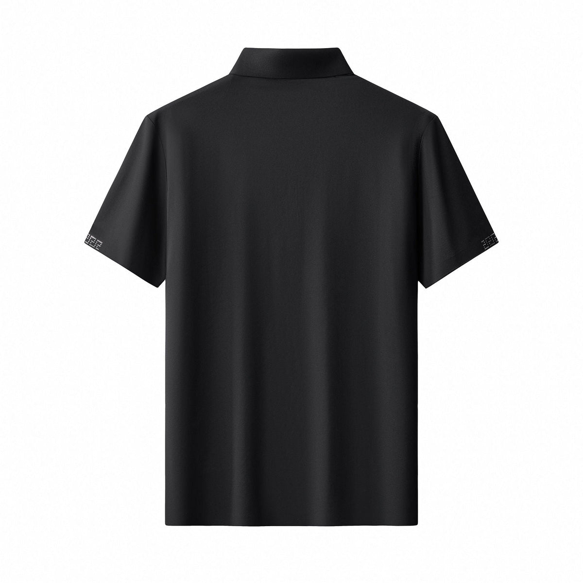 El Baron Perforated Collar Men's Performance Polo - Black/Silver