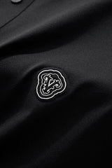 El Baron Perforated Collar Men's Performance Polo - Black/Silver