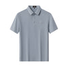 El Baron Perforated Collar Men's Performance Polo - Grey/Silver