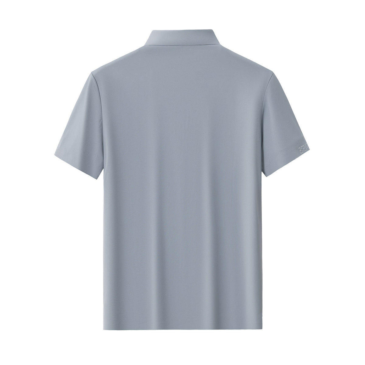 El Baron Perforated Collar Men's Performance Polo - Grey/Silver