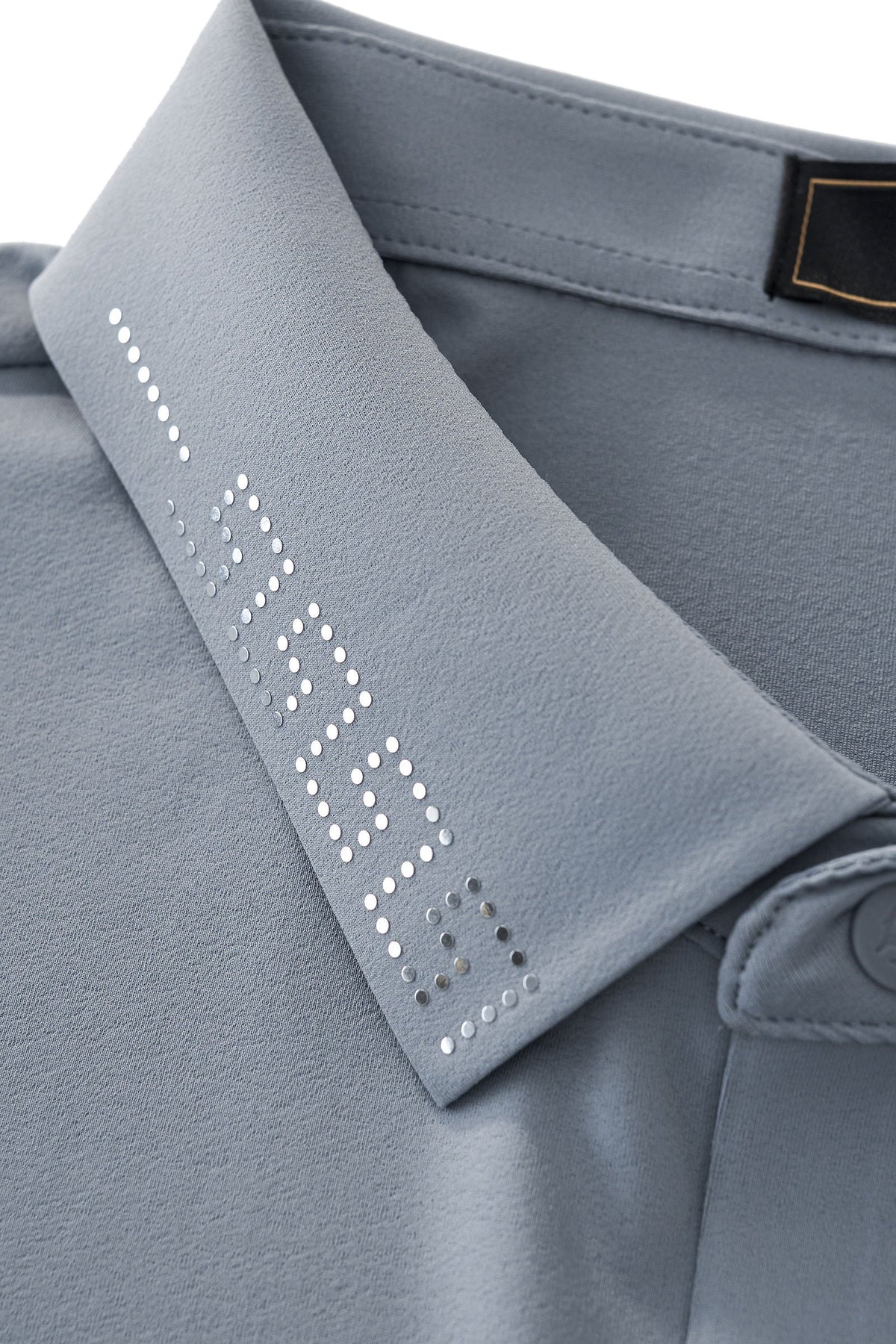 El Baron Perforated Collar Men's Performance Polo - Grey/Silver