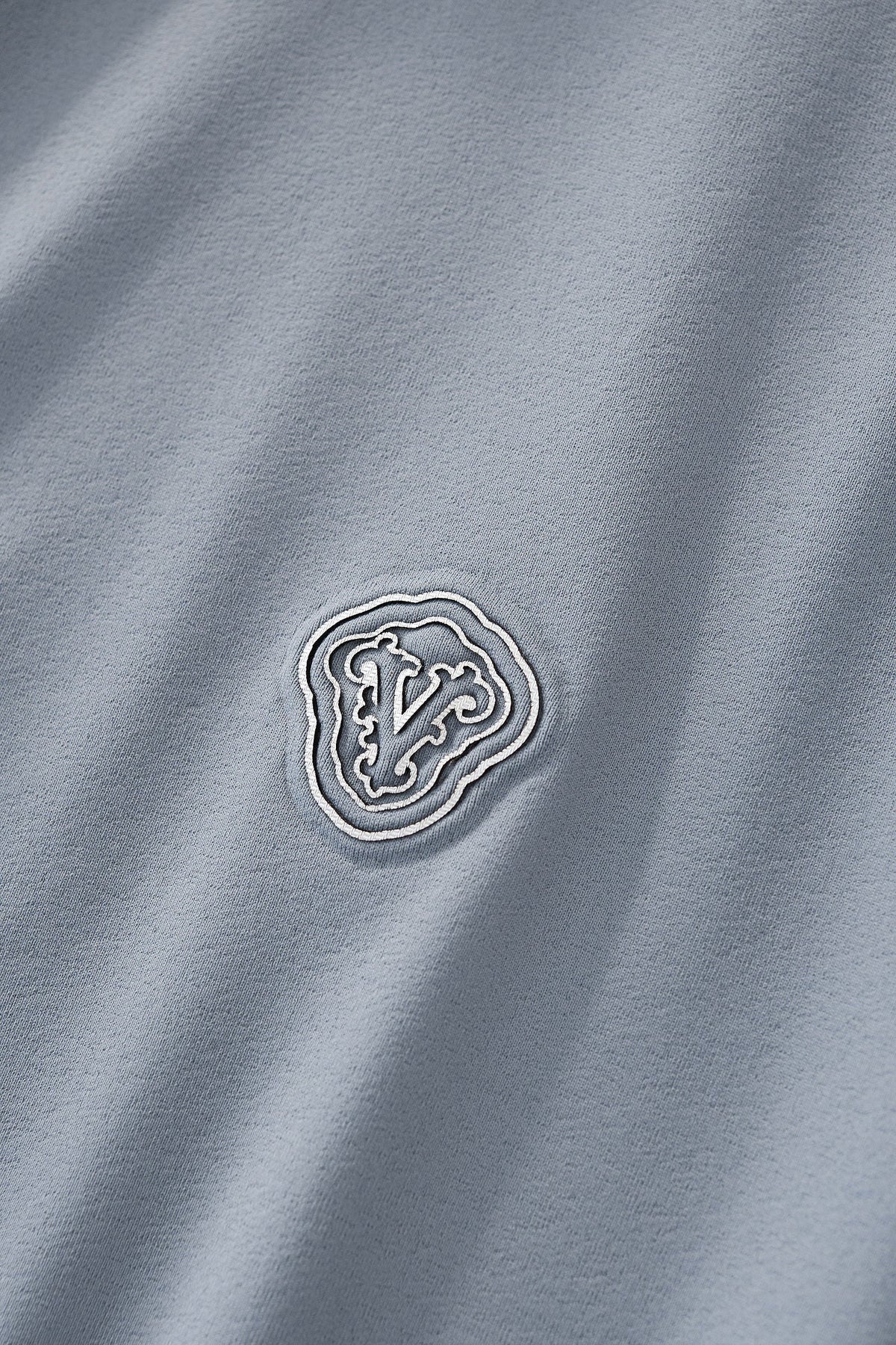 El Baron Perforated Collar Men's Performance Polo - Grey/Silver