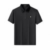 El Baron Men's Zip Placket Performance Polo - Black